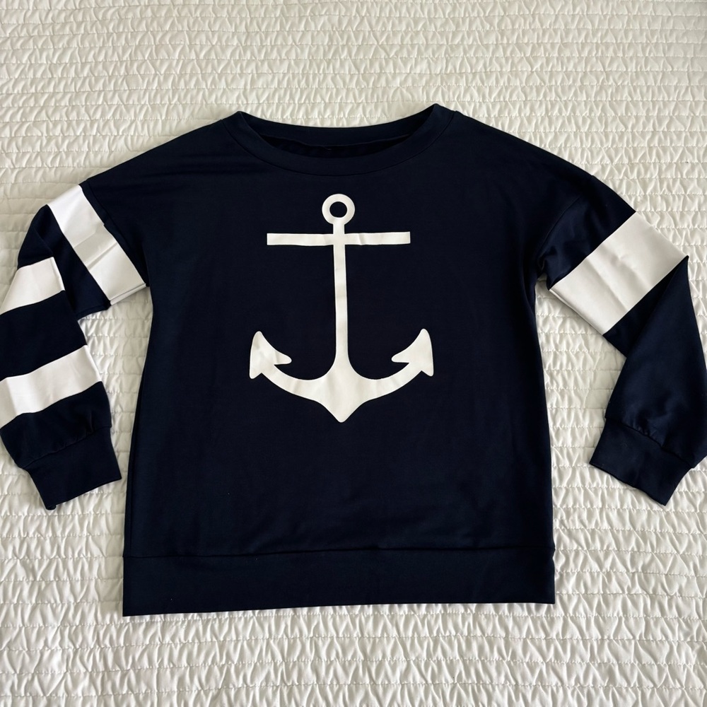 Nautical Navy Anchor Women's Blouse